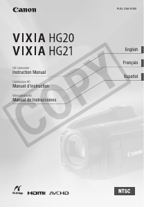 Manual Canon VIXIA HG21 Camcorder