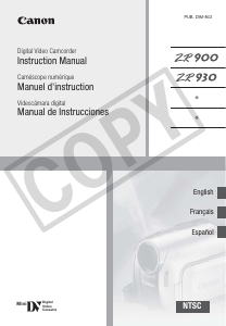 Manual Canon ZR930 Camcorder