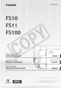 Manual Canon FS100 Camcorder