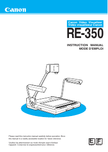 Manual Canon RE-350 Document Camera