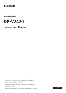 Manual Canon DP-V2420 LED Monitor