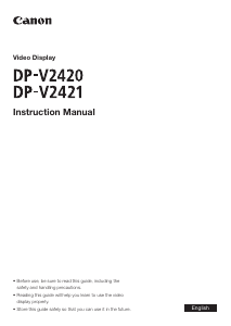 Manual Canon DP-V2421 LED Monitor