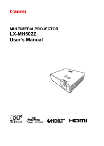 Manual Canon LX-MH502Z Projector