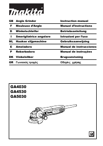 Manual Makita GA4030 Angle Grinder