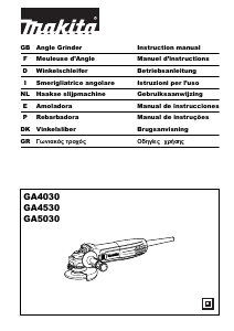 Manuale Makita GA4530 Smerigliatrice angolare
