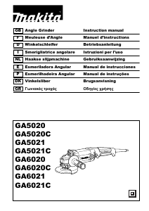Manual Makita GA5021 Angle Grinder