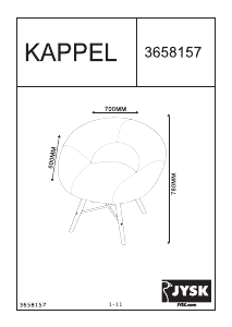 كتيب مقعد ذو مسند Kappel JYSK