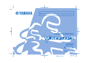 Manual Yamaha MT07 (2016) Motorcycle