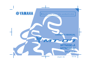Manual Yamaha MT07 (2019) Motorcycle