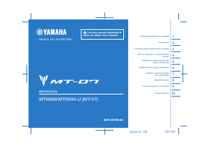 Manual de uso Yamaha MT07 (2021) Motocicleta