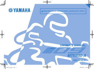 Manual Yamaha MT09 (2018) Motorcycle
