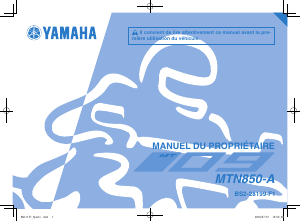 Mode d’emploi Yamaha MT09 (2018) Moto