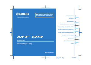 Handleiding Yamaha MT09 (2021) Motor