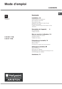Mode d’emploi Hotpoint-Ariston C 35 G1 (X) F /HA Cuisinière