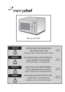 Handleiding Merrychef MD1800 microcook Magnetron