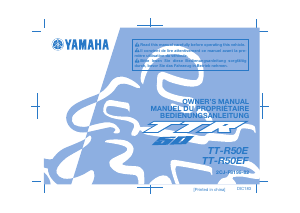 Mode d’emploi Yamaha TT-R50 (2015) Moto