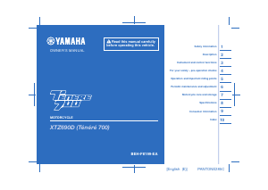 Manual Yamaha Tenere 700 Rally Edition (2021) Motorcycle