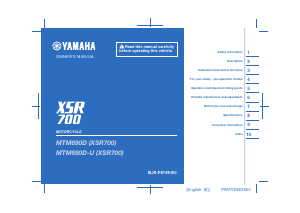 Manual Yamaha XSR700 XTribute (2021) Motorcycle