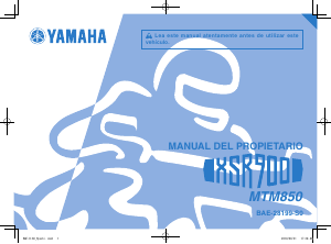 Manual de uso Yamaha XSR900 (2019) Motocicleta