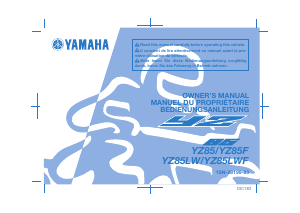 Mode d’emploi Yamaha YZ85 (2015) Moto