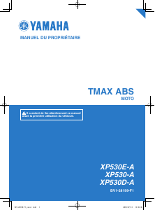 Mode d’emploi Yamaha TMax (2018) Scooter