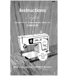 Manual Singer 478 Stylist Sewing Machine