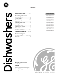 Manual GE GSD2400D03 Dishwasher