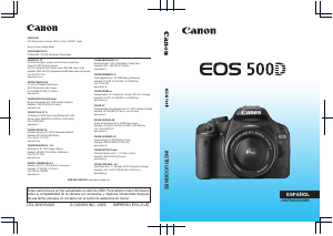 Manual de uso Canon EOS 500D Cámara digital
