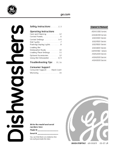 Manual GE GSD1000G03 Dishwasher