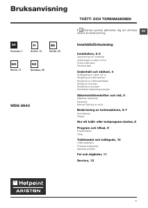 Käyttöohje Hotpoint-Ariston WDG 8640B EU Kuivaava pesukone