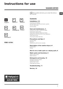 Handleiding Hotpoint-Ariston FDD 10761XR EU Was-droog combinatie