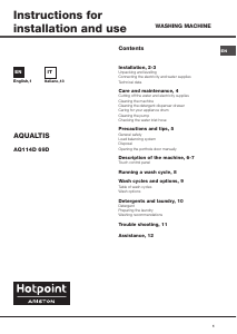 Manuale Hotpoint-Ariston AQ114D 69D IT Aqualtis Lavatrice