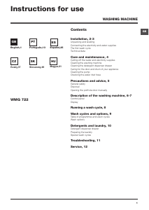 Használati útmutató Hotpoint-Ariston WMG 722B EU Mosógép