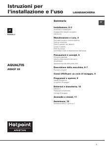 Manuale Hotpoint-Ariston AQ93F 29 IT Aqualtis Lavatrice
