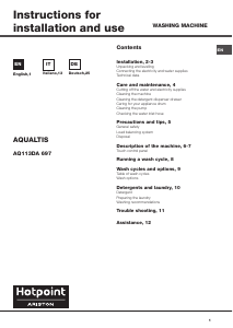 Manual Hotpoint-Ariston AQ113DA 697 EU/A Aqualtis Washing Machine