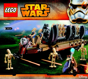 Bruksanvisning Lego set 75086 Star Wars Battle Droid troppetransport