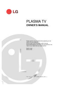 Manual LG RT-50PZ91V Plasma Television