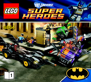 Bruksanvisning Lego set 6864 Super Heroes Batmobile och Two-Face förfölja