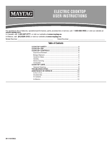 Mode d’emploi Maytag MEC8836HS00 Table de cuisson
