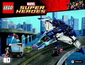 Bruksanvisning Lego set 76032 Super Heroes Byjakt i Avengers Quinjet