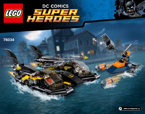 Bruksanvisning Lego set 76034 Super Heroes Batbåten tar opp jakten