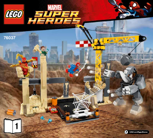 Handleiding Lego set 76037 Super Heroes Rhino en Sandman superschurken