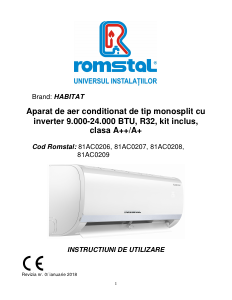 Manual Romstal 81AC0208 Aer condiționat