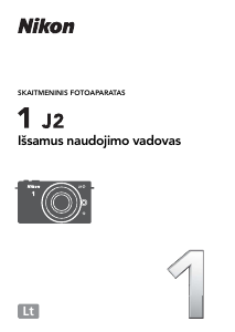 Vadovas Nikon 1 J2 Skaitmeninis fotoaparatas