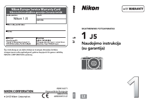Vadovas Nikon 1 J5 Skaitmeninis fotoaparatas