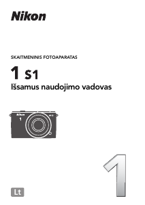 Vadovas Nikon 1 S1 Skaitmeninis fotoaparatas