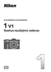 Vadovas Nikon 1 V1 Skaitmeninis fotoaparatas