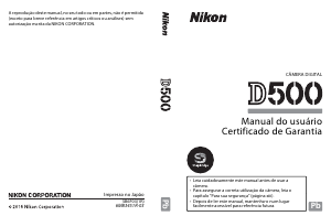 Manual Nikon D500 Câmara digital