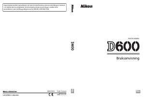 Bruksanvisning Nikon D600 Digitalkamera