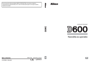 Priročnik Nikon D600 Digitalni fotoaparat